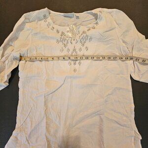 White Susan Graver Silver Blouse